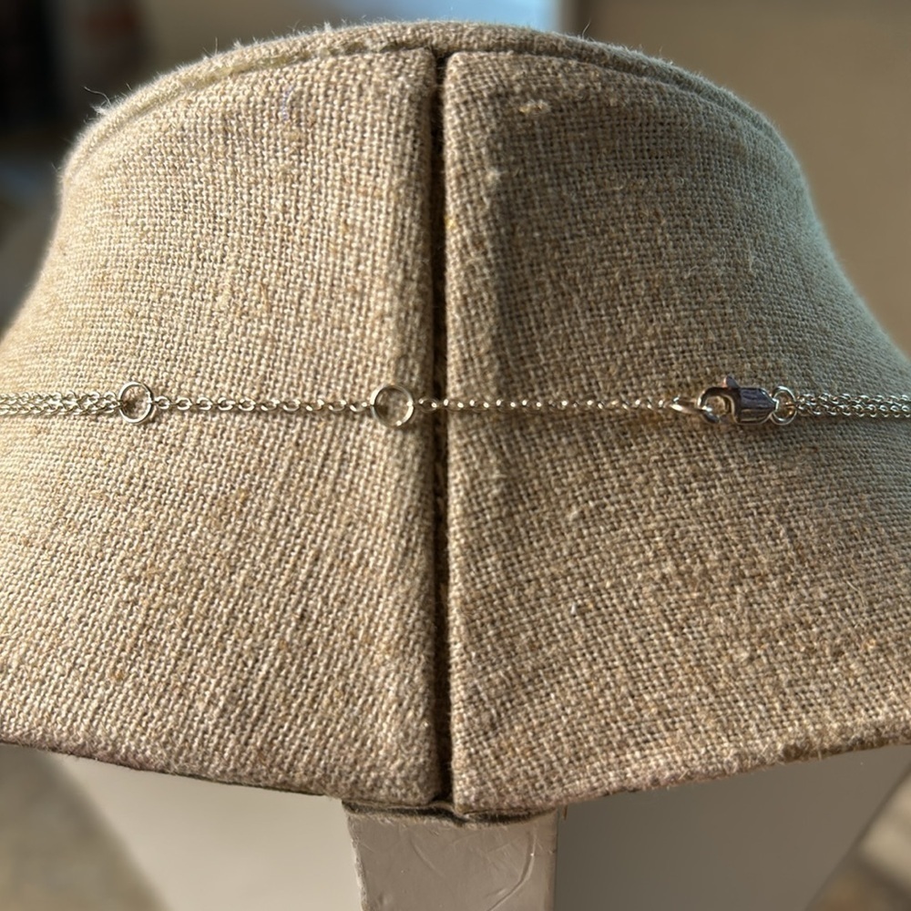 Sterling silver layered necklace with rhinestones and bar accents - Picture 5 of 8